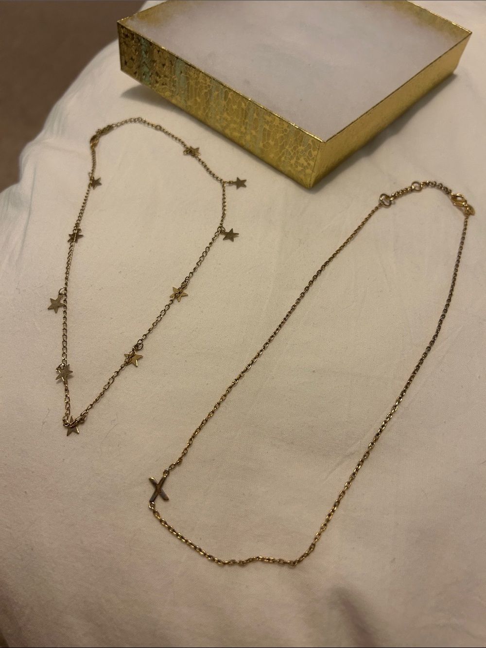 J. Crew Gold Star and Cross Layered Necklace Set
